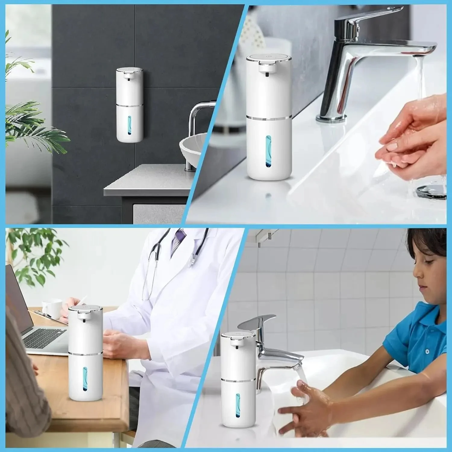 Automatic Soap Dispenser Touchless Foaming Soap Dispenser 380ml USB Rechargeable Electric 4 Level Adjustable Foam Soap Dispenser - Image 2
