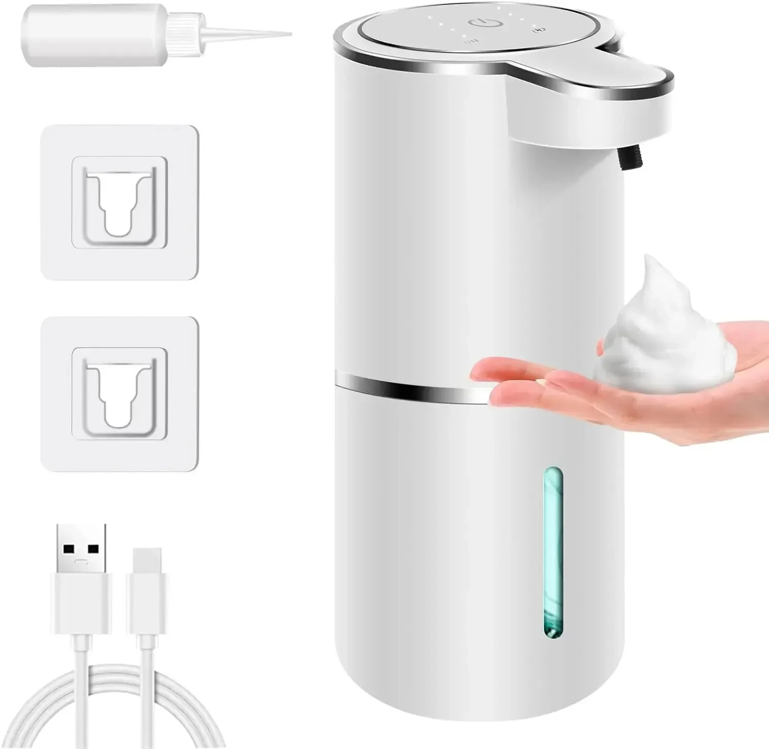 Automatic Soap Dispenser Touchless Foaming Soap Dispenser 380ml USB Rechargeable Electric 4 Level Adjustable Foam Soap Dispenser - Image 6